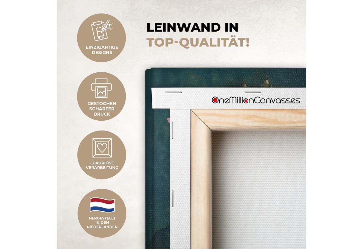OneMillionCanvasses® Leinwandbild Frau mit Krone Rosa - Bild 3