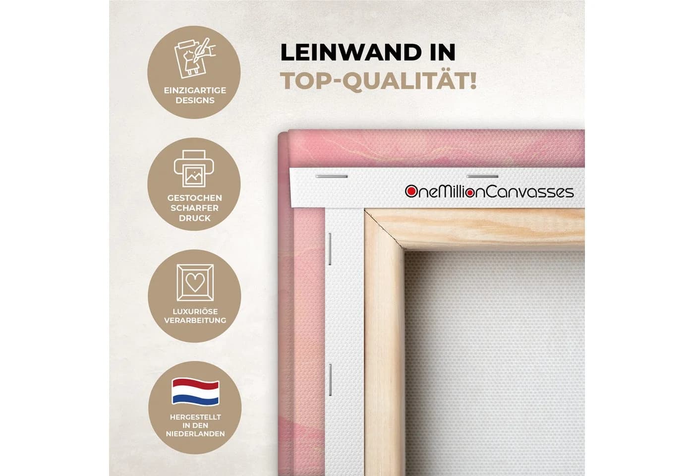 OneMillionCanvasses® Leinwandbild Palmen Meer Rosa/Türkis - Bild 3
