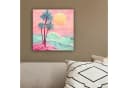 OneMillionCanvasses® Leinwandbild Palmen Meer Rosa/Türkis Bild 4