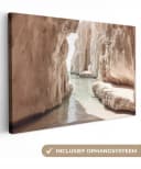 OneMillionCanvasses® Leinwandbild Felsen - Meer - Sand - Schlucht 30x20 cm Bild 2