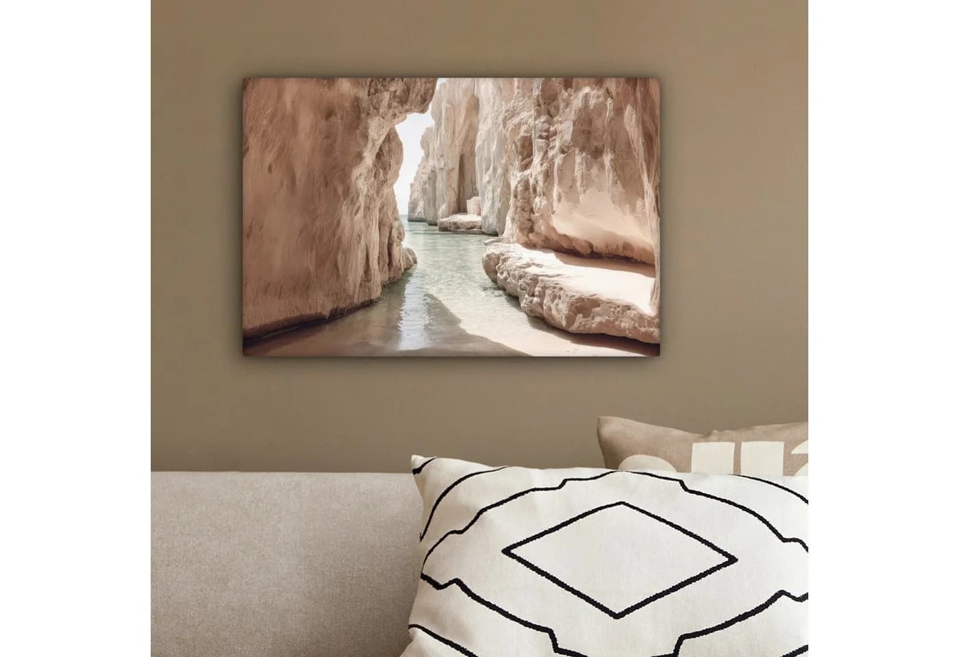 OneMillionCanvasses® Leinwandbild Felsen - Meer - Sand - Schlucht 30x20 cm - Bild 4