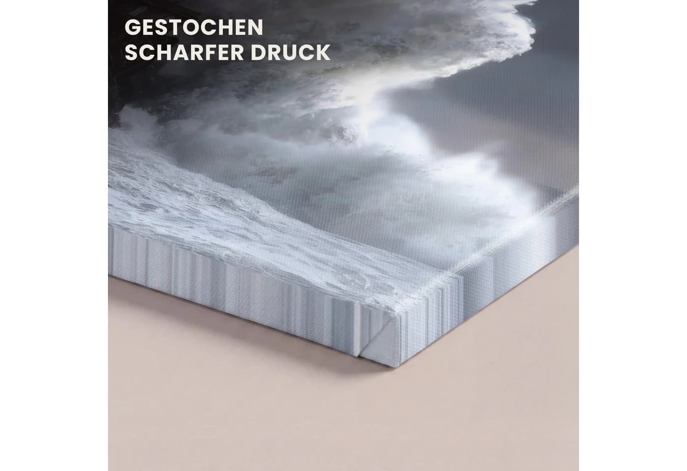 OneMillionCanvasses Leinwandbild Welle Leuchtturm 30x20 cm - Bild 3