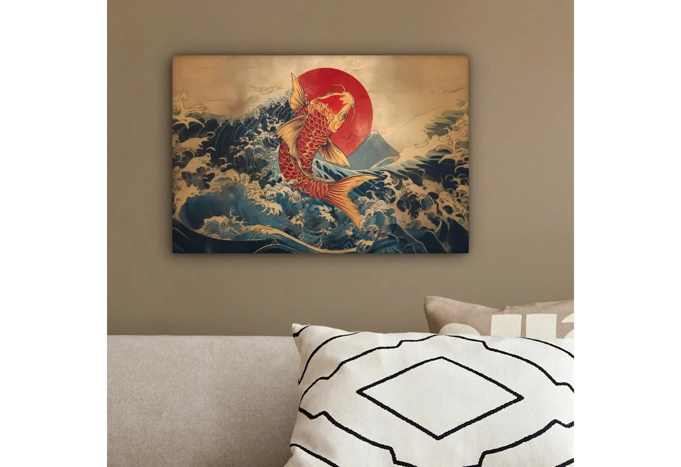 OneMillionCanvasses® Leinwandbild Koi - Meer - Wellen - Sonne 30x20 cm - Bild 4