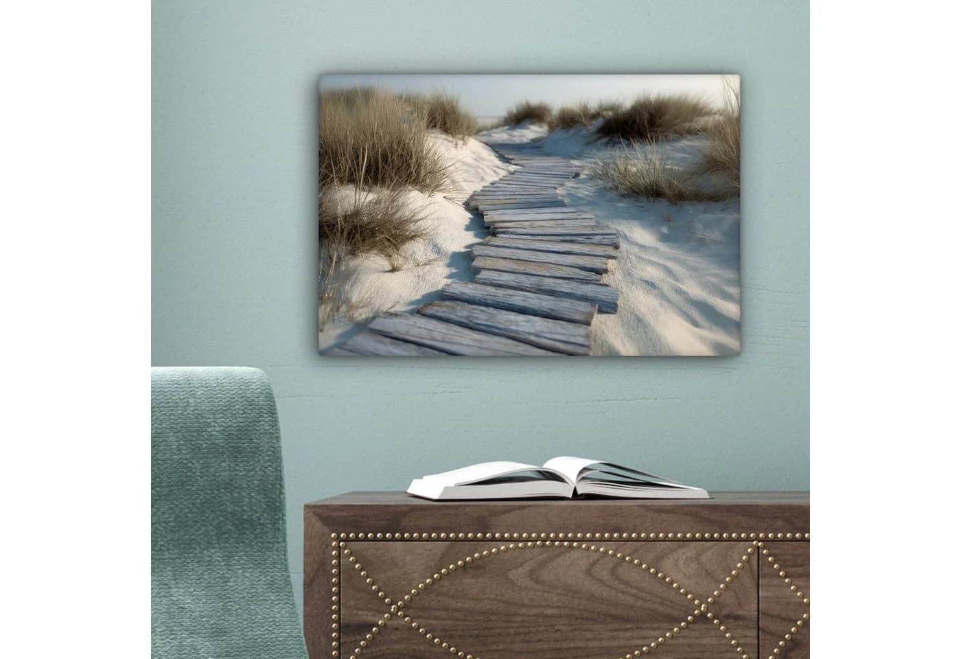 OneMillionCanvasses® Leinwandbild Pfad - Regale - Dünen - Gras, Fotodruck 30x20 cm - Bild 5