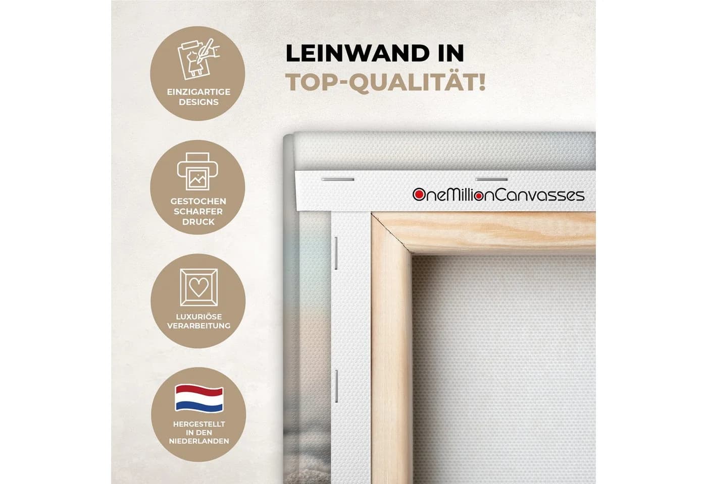 OneMillionCanvasses® Leinwandbild Steine Sand Meer 30x20 cm - Bild 3