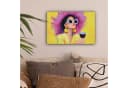 OneMillionCanvasses® Leinwandbild Frau mit lila Hut und Wein Bild 1