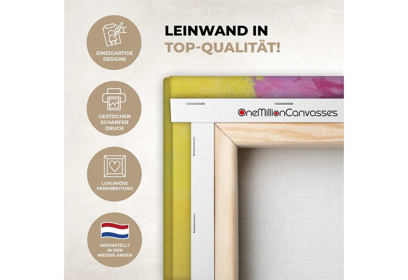 OneMillionCanvasses® Leinwandbild Frau mit lila Hut und Wein - Bild 3