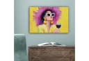OneMillionCanvasses® Leinwandbild Frau mit lila Hut und Wein Bild 5