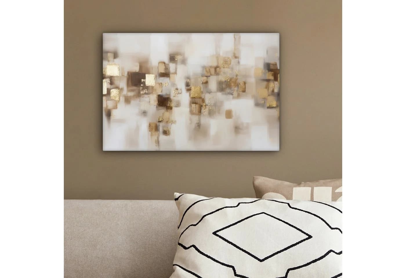 OneMillionCanvasses® Leinwandbild Abstrakte Quadrate Gold/Erdtöne - Bild 4