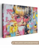 OneMillionCanvasses® Leinwandbild Frau Milchshake Bunt Modern Bild 2