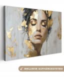 OneMillionCanvasses® Leinwandbild Frau Gold Aesthetic Wanddekoration Bild 2
