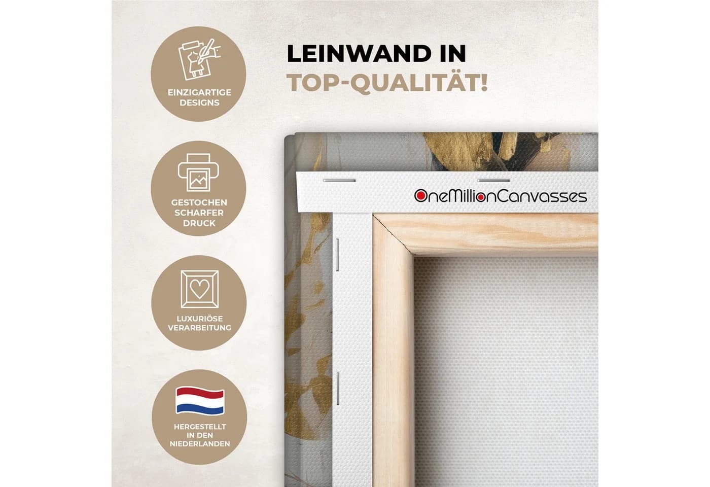 OneMillionCanvasses® Leinwandbild Frau Gold Aesthetic Wanddekoration - Bild 3