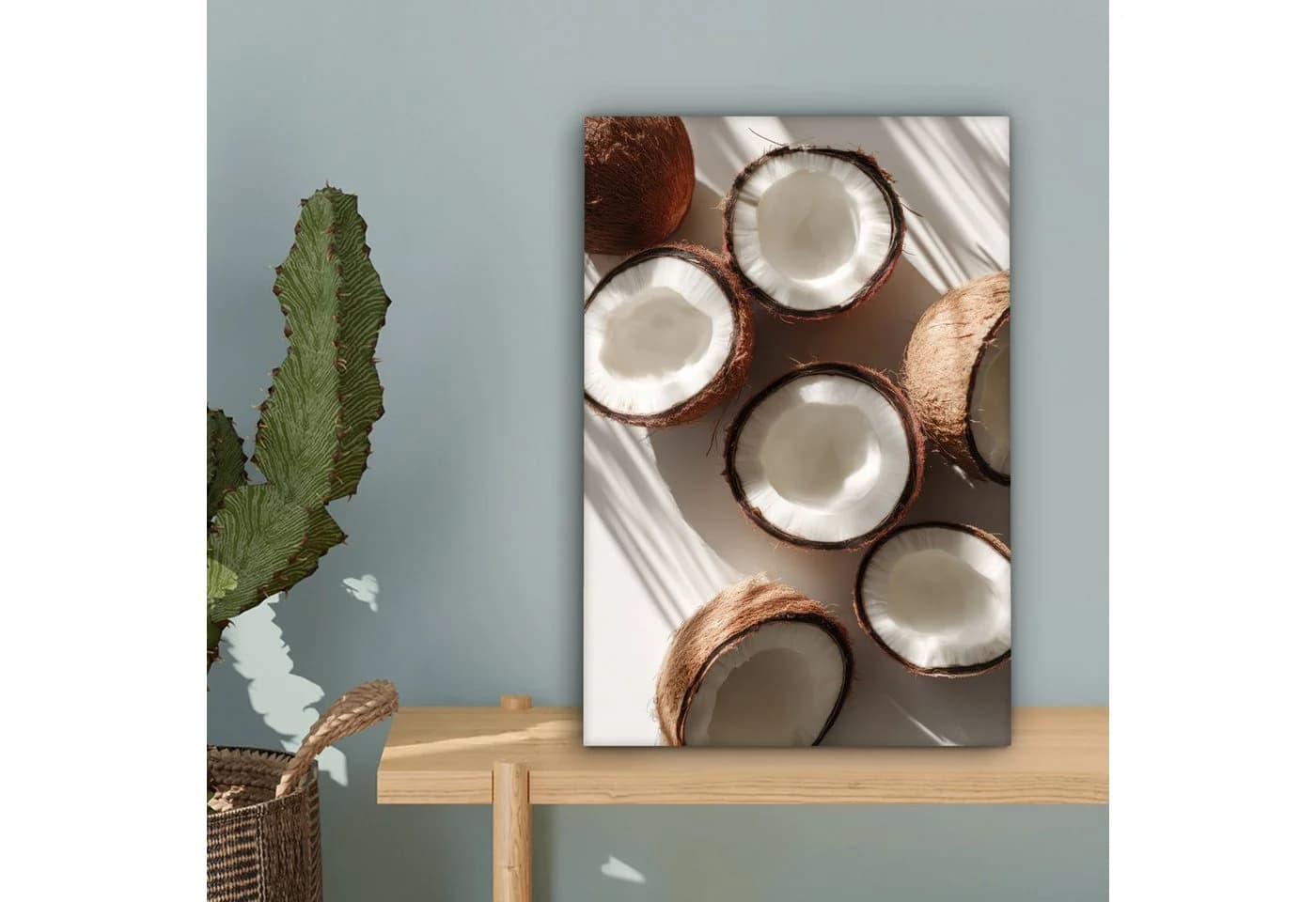 OneMillionCanvasses® Leinwandbild Kokosnüsse Braun Weiß - Bild 5