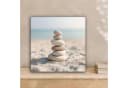 OneMillionCanvasses® Leinwandbild Steine Stapel Sand Meer Fotodruck Bild 1