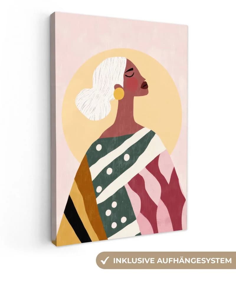 OneMillionCanvasses® Leinwandbild Frau mit Sonne Bunt - Bild 2