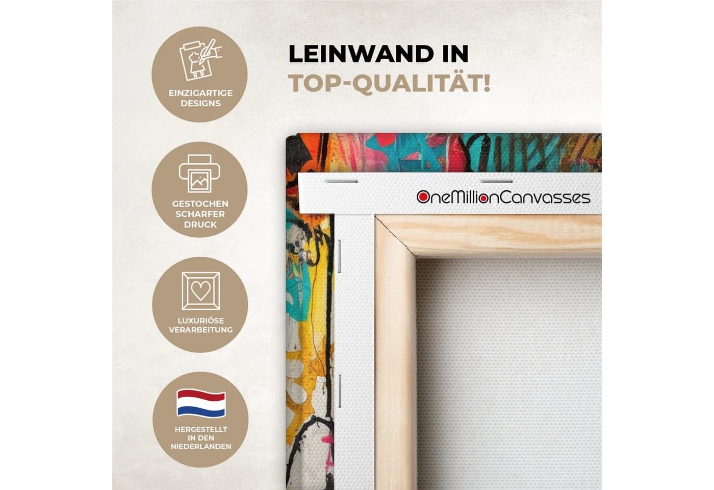OneMillionCanvasses® Leinwandbild Panorama Frau - Kaugummi - Graffiti - Neonfarben - Bild 3