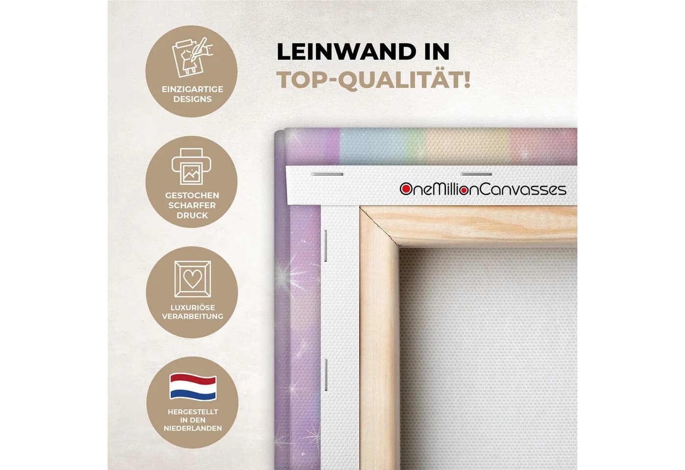 OneMillionCanvasses® Leinwandbild Panorama Einhorn Glitzer Regenbogen Pastell - Bild 3