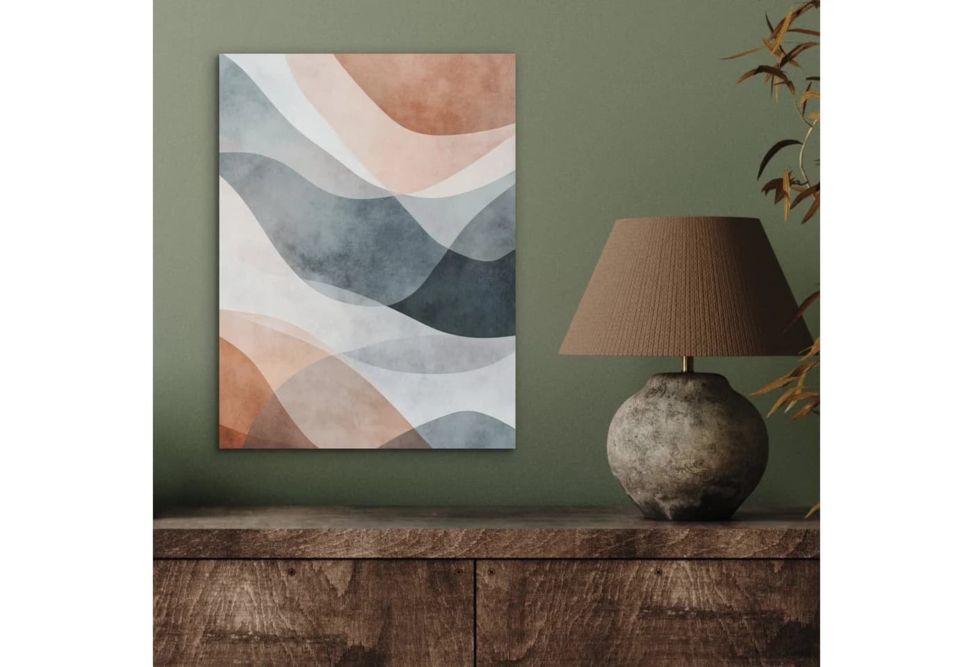 MuchoWow Akustikbild Abstrakt Wellen Blau Grau 30x40 cm - Bild 3