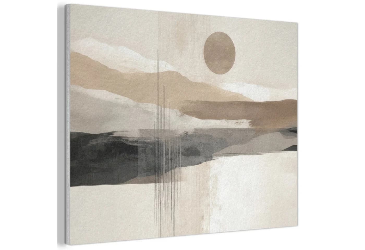 MuchoWow Akustikbild Minimalistisch Beige Landschaft PET-Filz - Bild 2