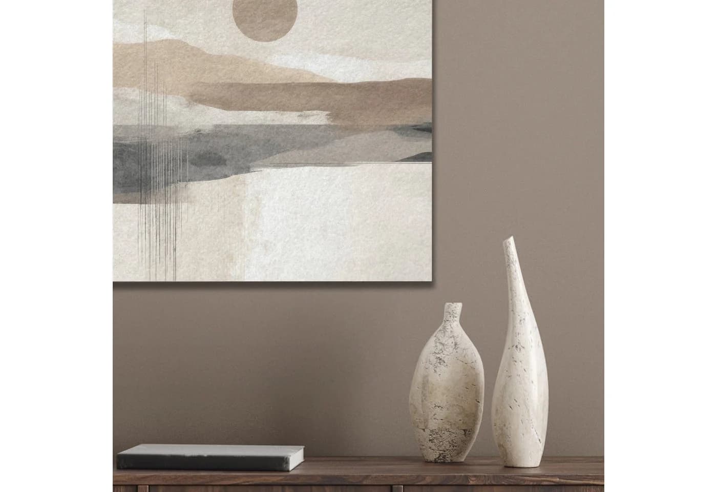 MuchoWow Akustikbild Minimalistisch Beige Landschaft PET-Filz - Bild 4
