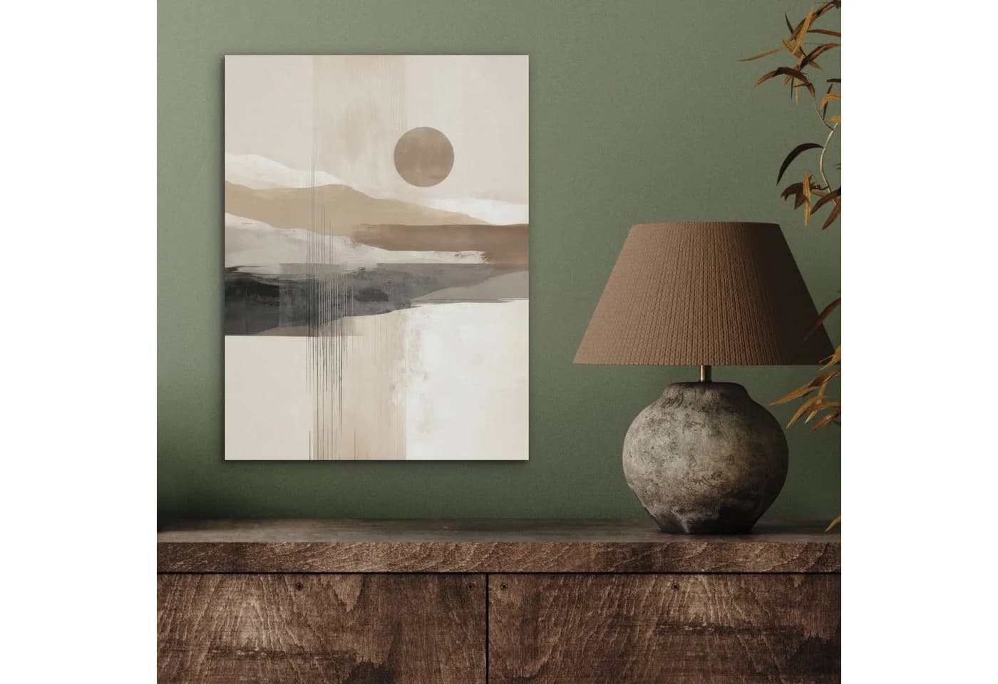 MuchoWow Akustikbild Minimalistisch Beige PET-Filz - Bild 3