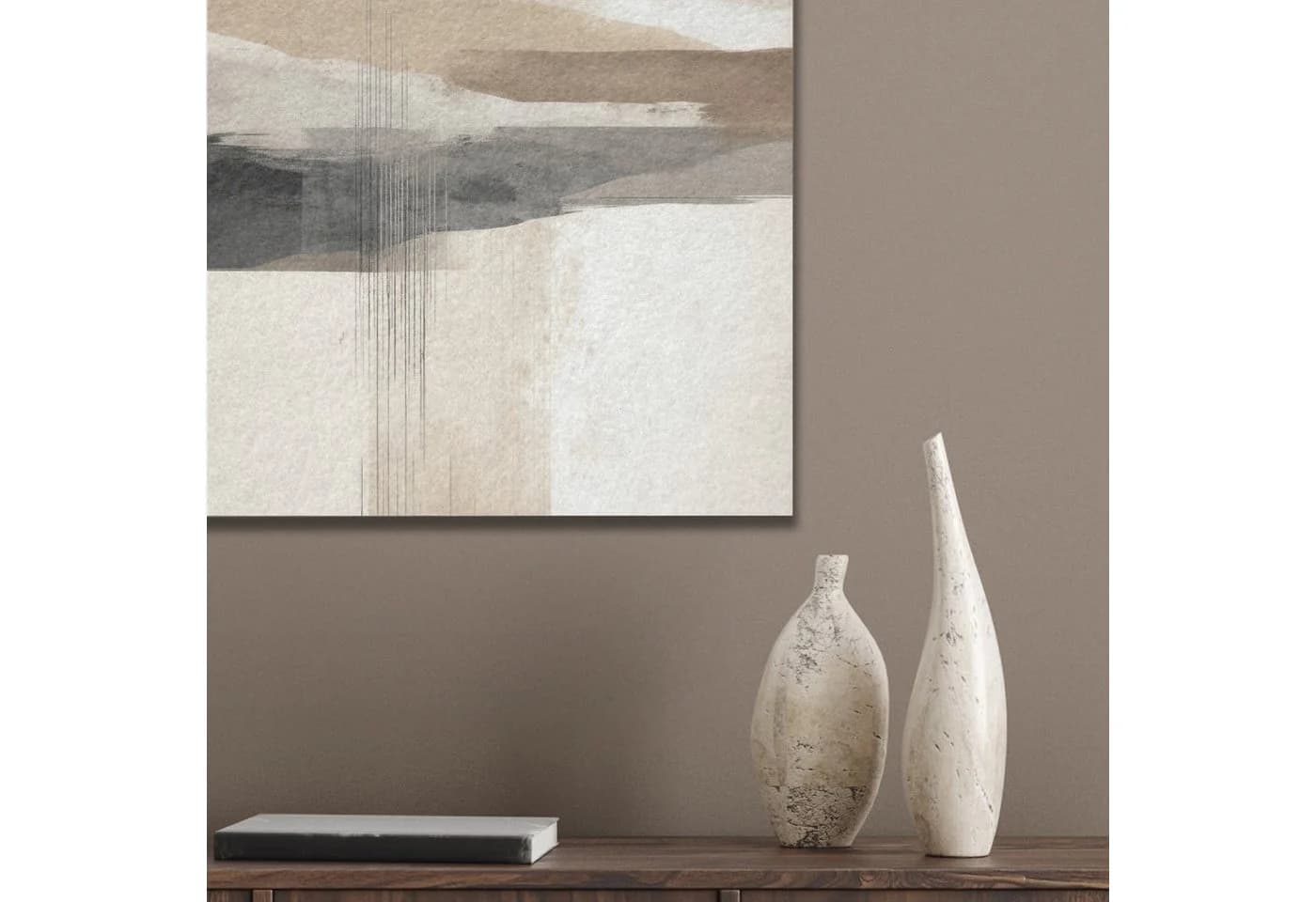 MuchoWow Akustikbild Minimalistisch Beige PET-Filz - Bild 4