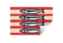 MuchoWow Wandsticker Sardinen Rot Beige Schwarz Selbstklebend Bild 2