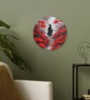 MuchoWow Rundes Wandbild Rote Blumen Neblig Forex 30x30 cm Bild 3