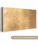 OneMillionCanvasses® Leinwandbild Panorama Licht fällt auf eine goldene Wand Bild 2