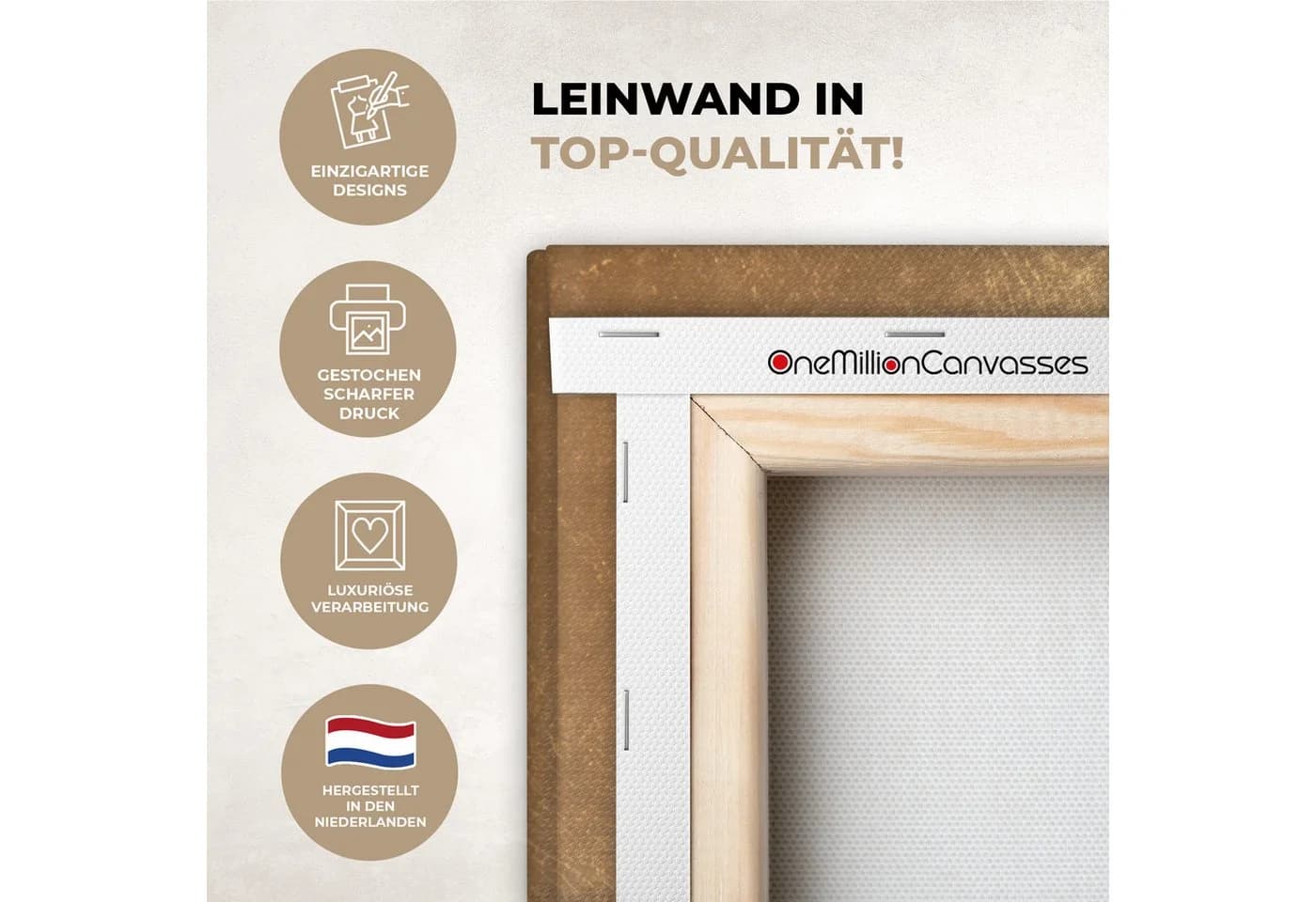 OneMillionCanvasses® Leinwandbild Panorama Licht fällt auf eine goldene Wand - Bild 3