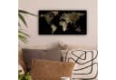 OneMillionCanvasses® Leinwandbild Panorama Weltkarte - Gold - Schwarz - 60x30 cm Bild 1