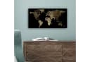 OneMillionCanvasses® Leinwandbild Panorama Weltkarte - Gold - Schwarz - 60x30 cm Bild 5