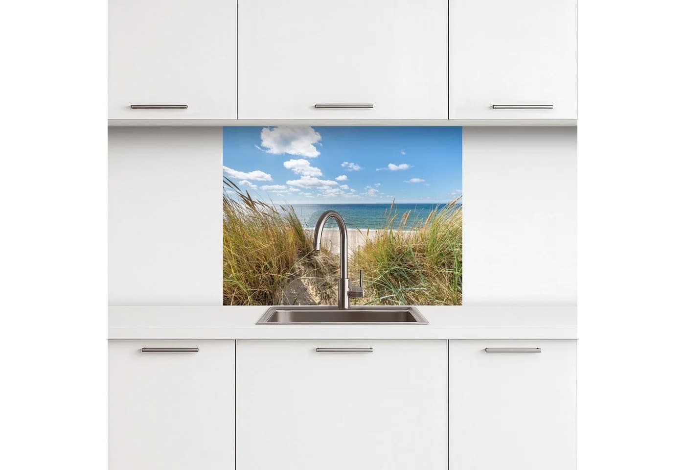 KitchenYeah Küchenrückwand selbstklebend Düne - Gras - Meer - Strand