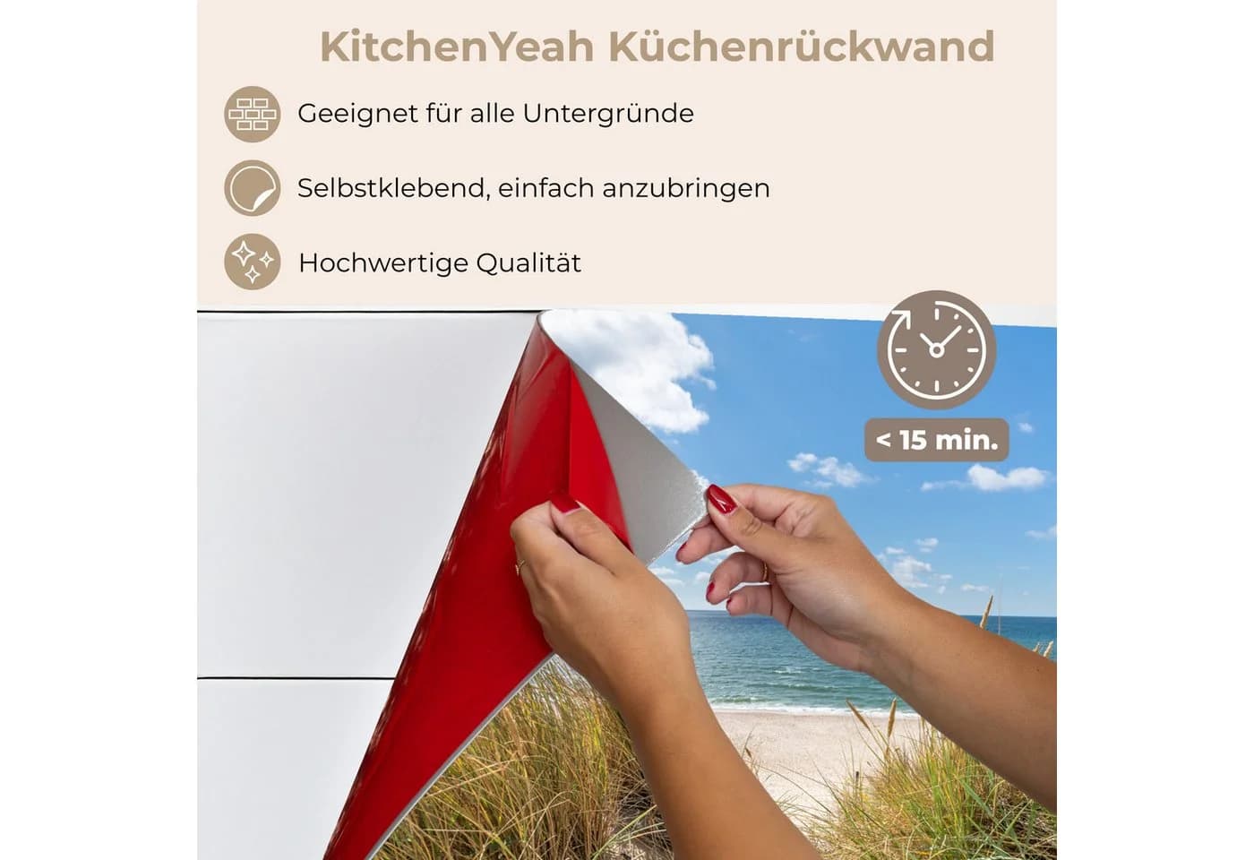 KitchenYeah Küchenrückwand selbstklebend Düne - Gras - Meer - Strand - Bild 5