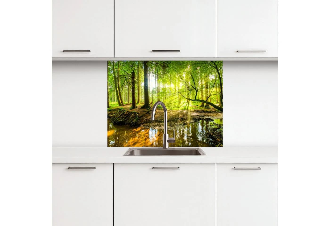 KitchenYeah Küchenrückwand selbstklebend Wald Landschaft