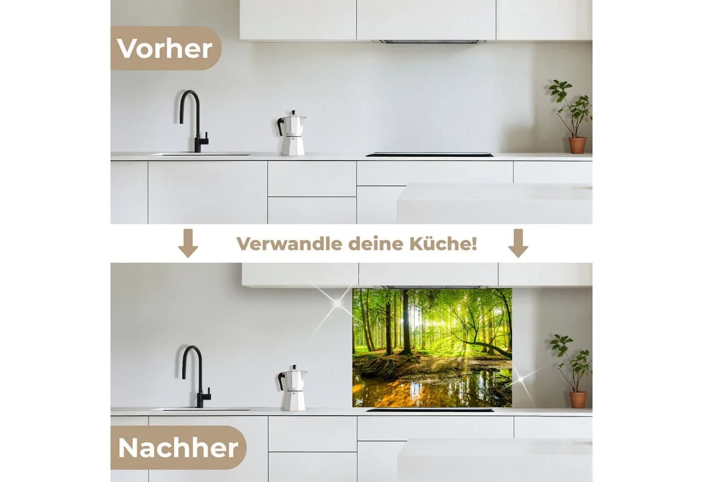 KitchenYeah Küchenrückwand selbstklebend Wald Landschaft - Bild 3