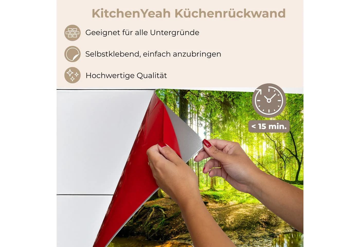 KitchenYeah Küchenrückwand selbstklebend Wald Landschaft - Bild 5