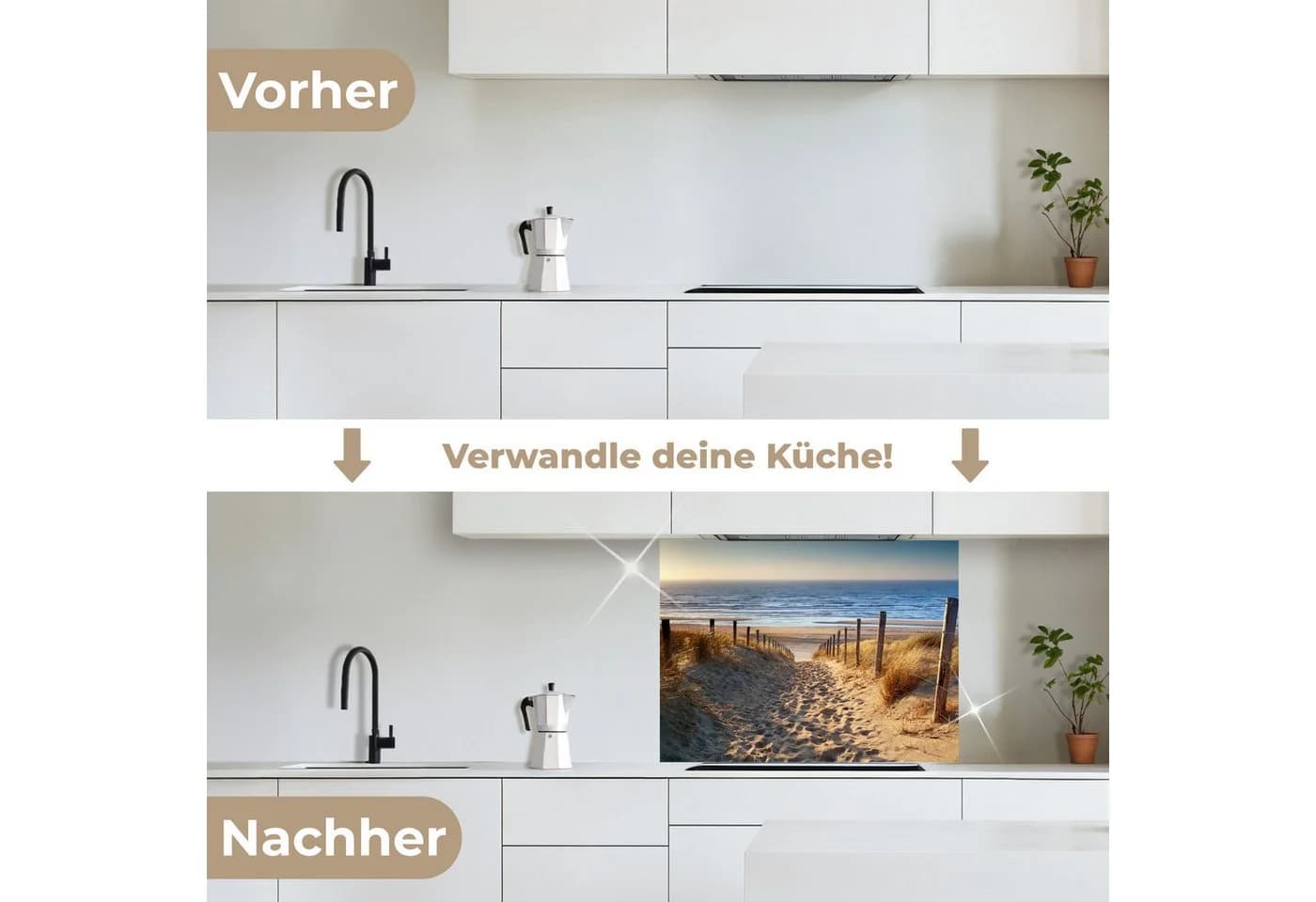 KitchenYeah Küchenrückwand selbstklebend Strand Meer Niederlande Dünen Sonne - Bild 3