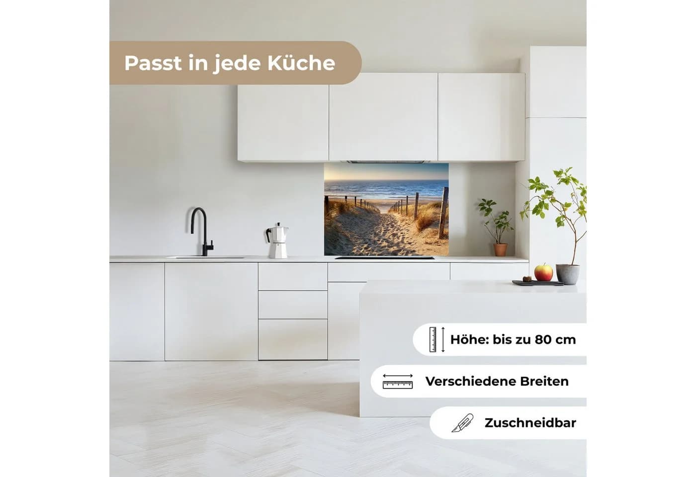 KitchenYeah Küchenrückwand selbstklebend Strand Meer Niederlande Dünen Sonne - Bild 4