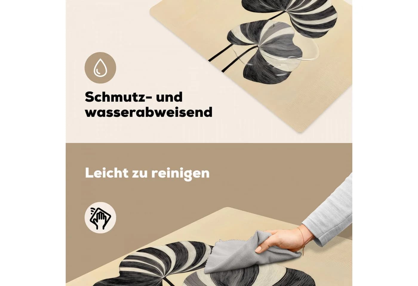 MuchoWow Platzset Neutral Flow Beige Schwarz Weiß Abstrakt 6er Set - Bild 5