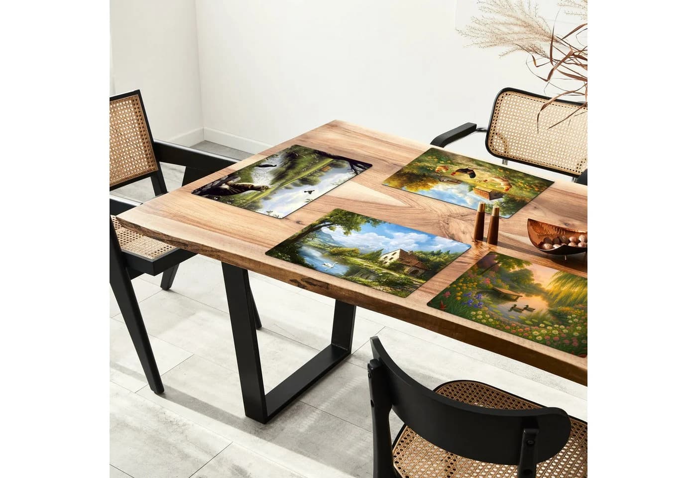 MuchoWow Platzset Nature's Charm - Ländlich - Tiere, 6-Stück, Tischset, Abwaschbar, Platzdeckchen - Bild 3
