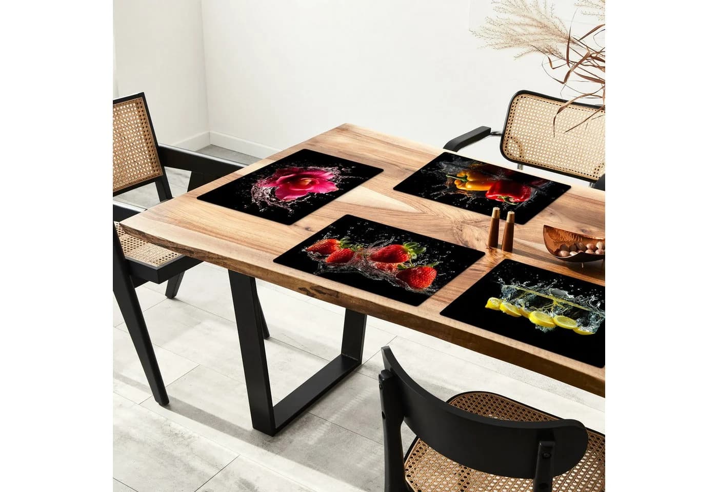 MuchoWow Platzset Splash Obst und Gemüse 6-St Tischsets - Bild 3
