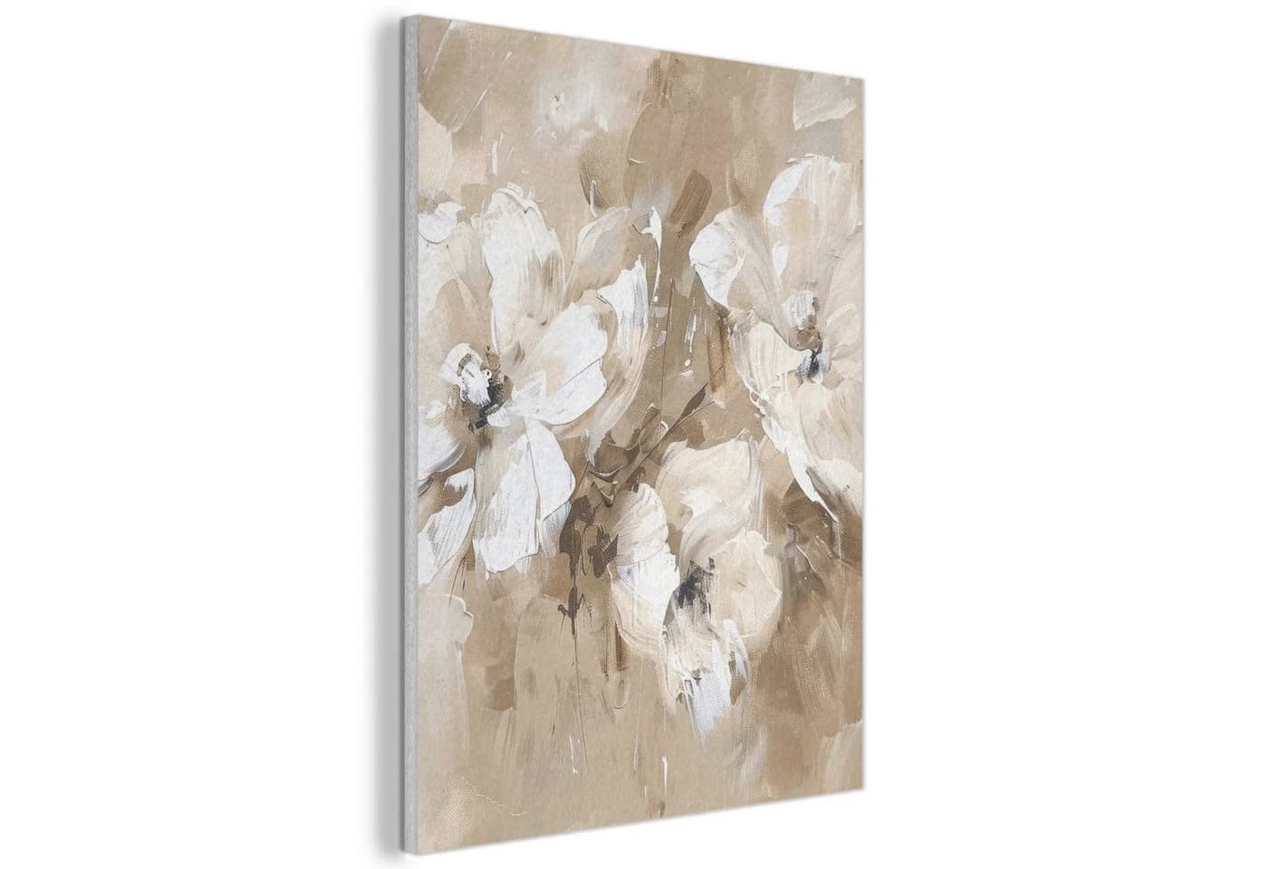 MuchoWow Gemälde Blumen - Beige - Abstrakt - Modern, Fotodruck 30x40 cm - Bild 2