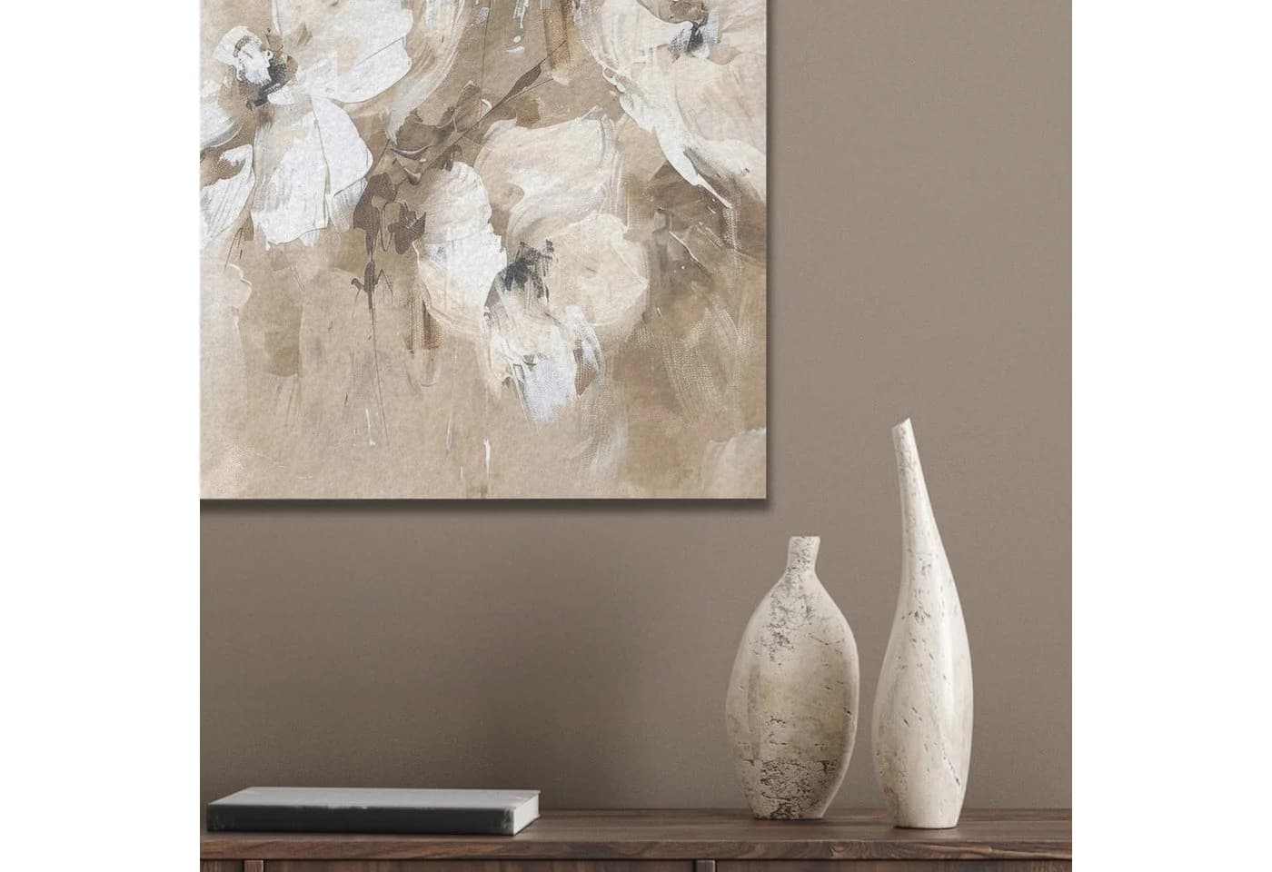 MuchoWow Gemälde Blumen - Beige - Abstrakt - Modern, Fotodruck 30x40 cm - Bild 4