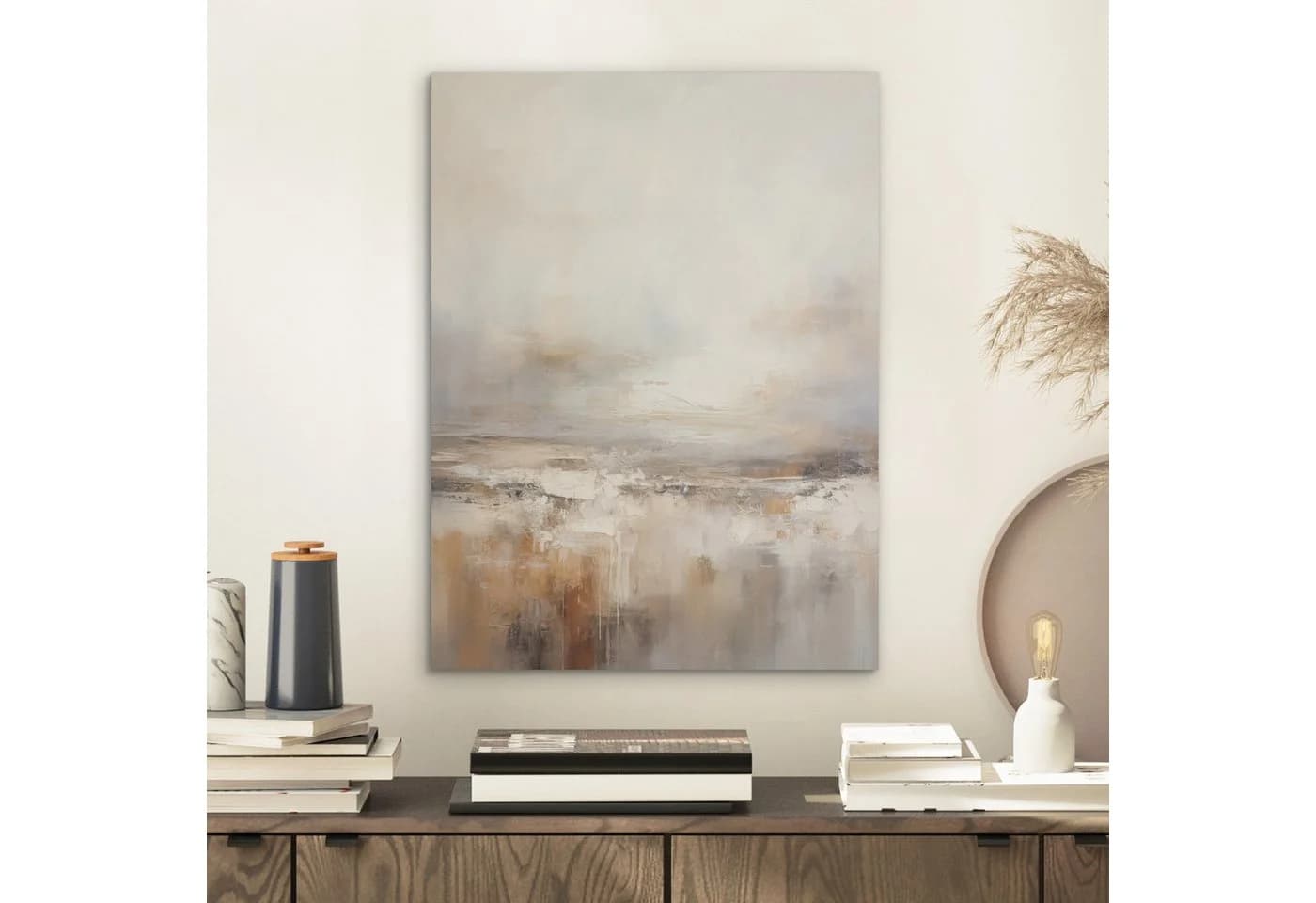 MuchoWow Gemälde Kunst Industriell Grau Braun Abstrakt Fotodruck 30x40 cm