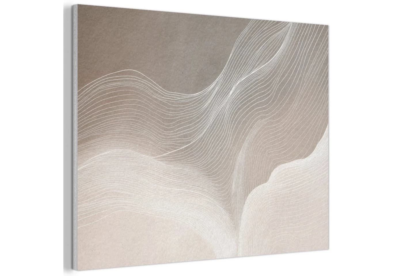 MuchoWow Akustikbild PET-Filz Beige/Weiß Wellenlinien - Bild 2