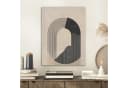 MuchoWow Akustikbild Beige Schwarz Geschwungenes Muster PET-Filz Bild 1