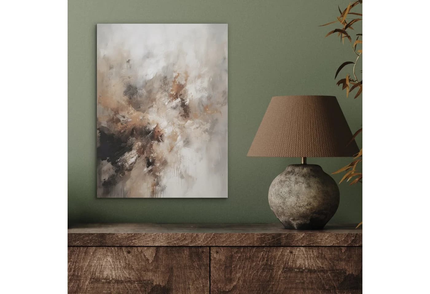 MuchoWow Akustikbild Abstrakt Beige Braun Schwarz PET-Filz - Bild 3