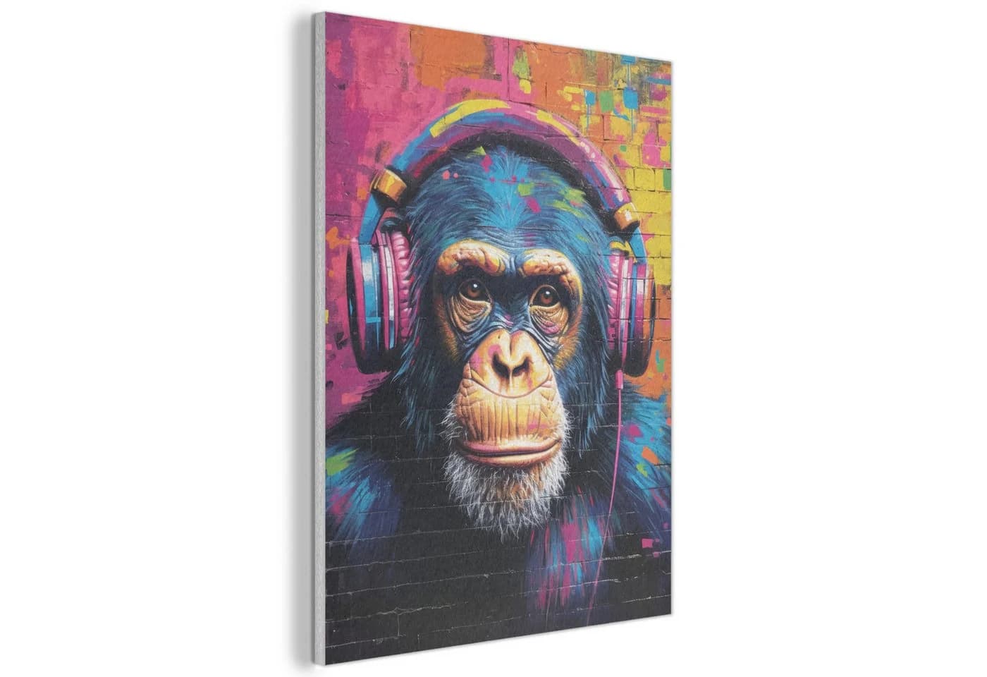 MuchoWow Akustikbild Graffiti Schimpanse Bunt PET-Filz - Bild 2