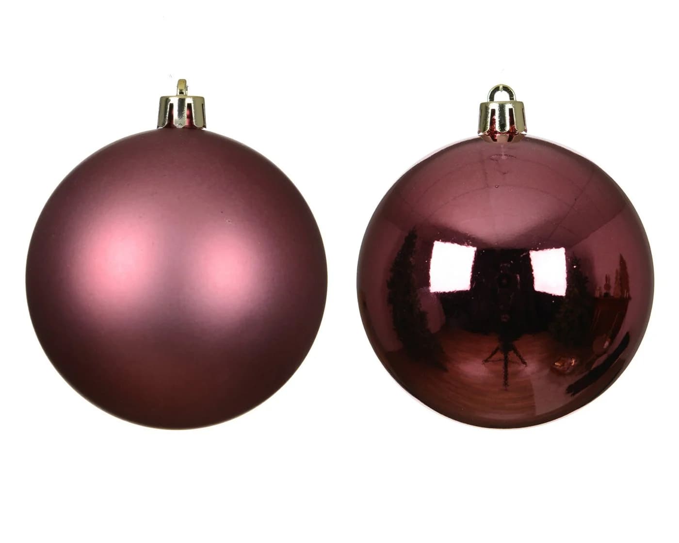 Kaemingk Weihnachtsbaumkugel Dunkelrosa Kunststoff 8cm 6er Pack
